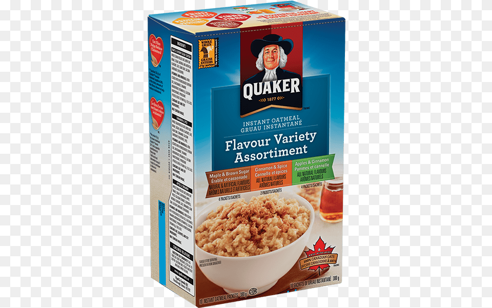 Quaker Oats Hot Cereals In Canada Quaker Instant Oatmeal Apples Cinnamon, Breakfast, Food, Adult, Female Free Transparent Png