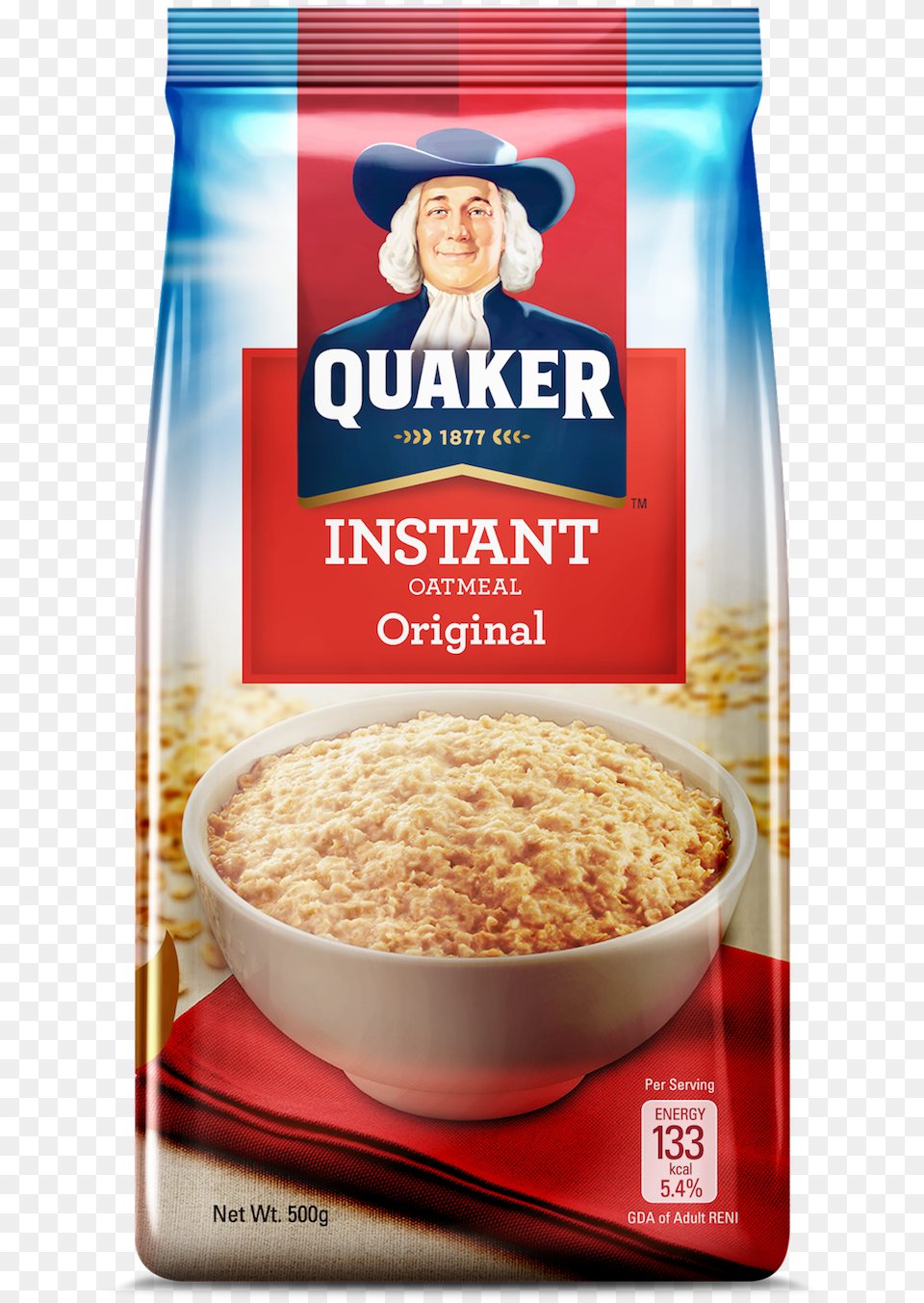 Quaker Oats Quaker Oats Milk Flavor, Food, Breakfast, Oatmeal, Person Free Transparent Png