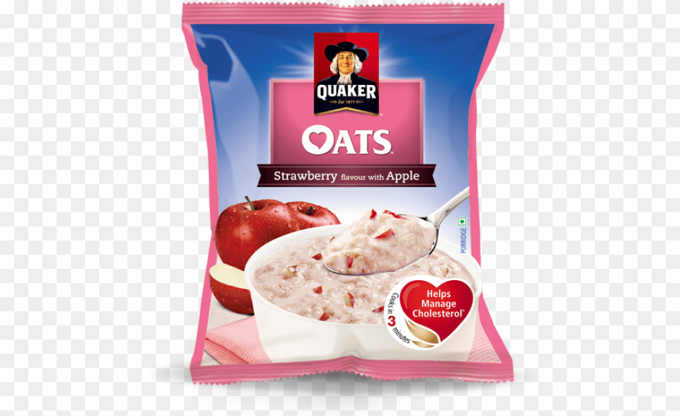 Quaker Oats Strawberry W Apple Quaker Oats Strawberry Flavour With Apple, Breakfast, Food, Oatmeal, Adult Png