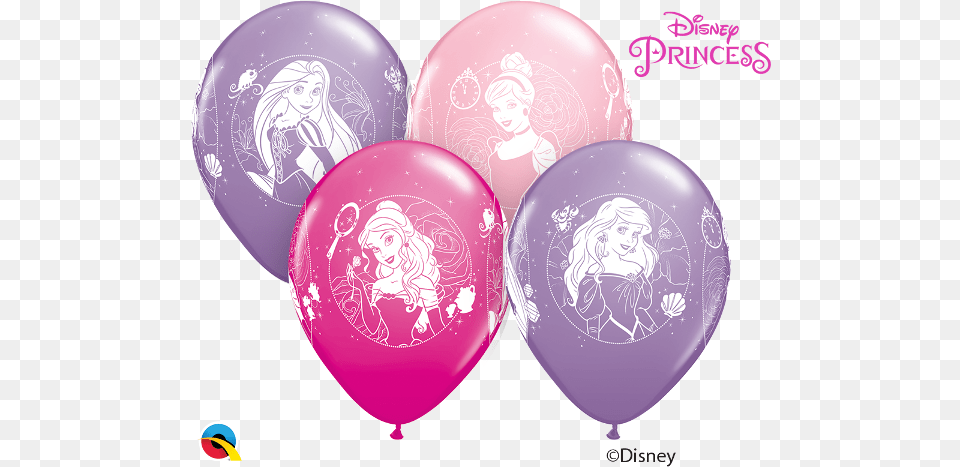 Qualatex 12inch Disney Princesses Assorted Colours Latex Helium Balloons Princess Faces Latex Balloon, Face, Head, Person, Baby Png
