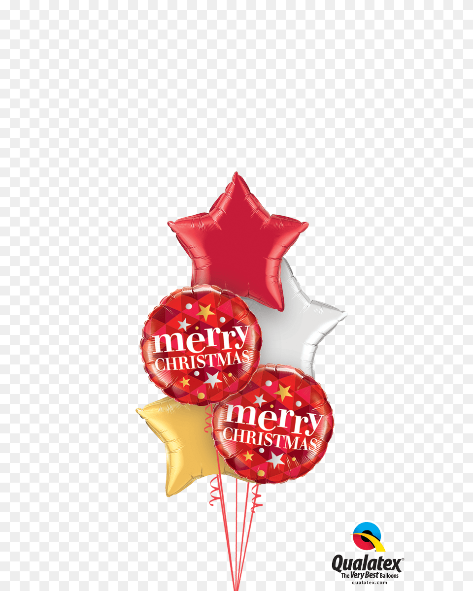 Qualatex Balloons On Twitter Merry Christmas Stars Red Foil Mylar Balloon 18quot By, Symbol, Logo Png Image