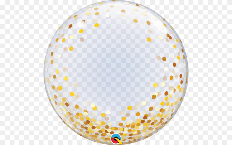 Qualatex Deco Bubble Gold Confetti, Sphere, Balloon Free Png