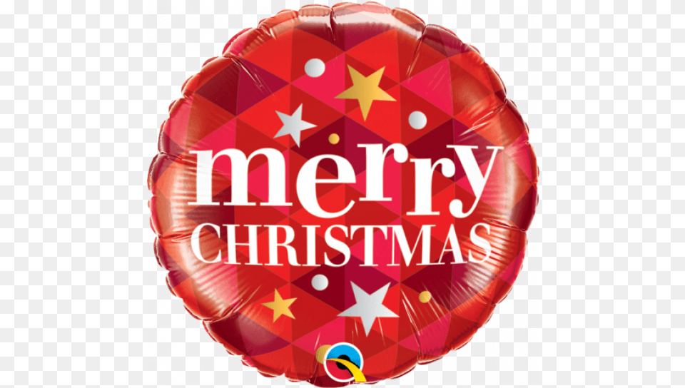 Qualatex Foil 18 Merry Christmas Stars Red Event, Balloon, Symbol Free Transparent Png