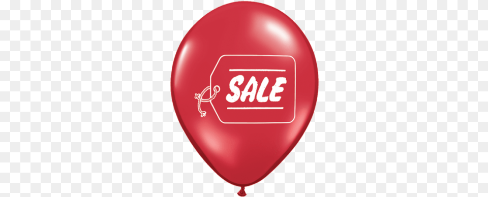 Qualatex Printed Latex 2511quot Sale Tag 28cm Sale Standard Redwhite Ink Balloons, Balloon Free Transparent Png