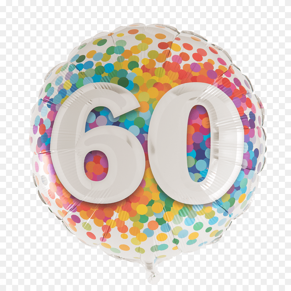 Qualatex Rainbow Confetti Age 8080th Birthday 18 Inch 100 Balloon, Number, Symbol, Text, Plate Free Transparent Png