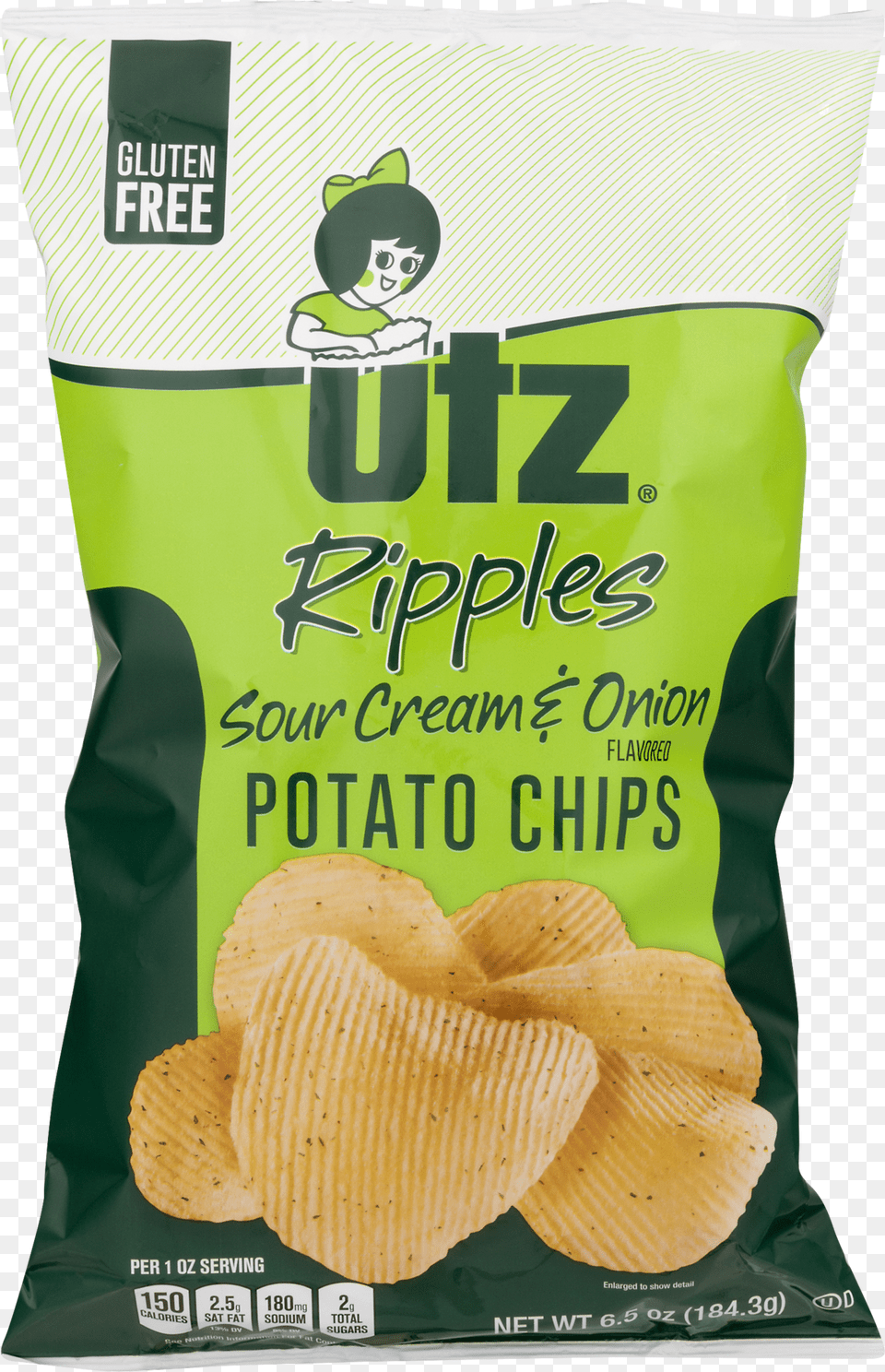 Quality Foods Potato Oz Utz Sour Cream Amp Onion Ripples Potato Chips, Food, Snack, Baby, Person Free Png