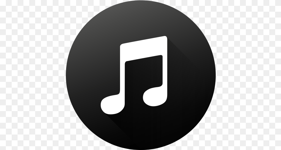 Quality Itunes Circle Long Shadow Icon Music, Text, Symbol, Disk Free Png