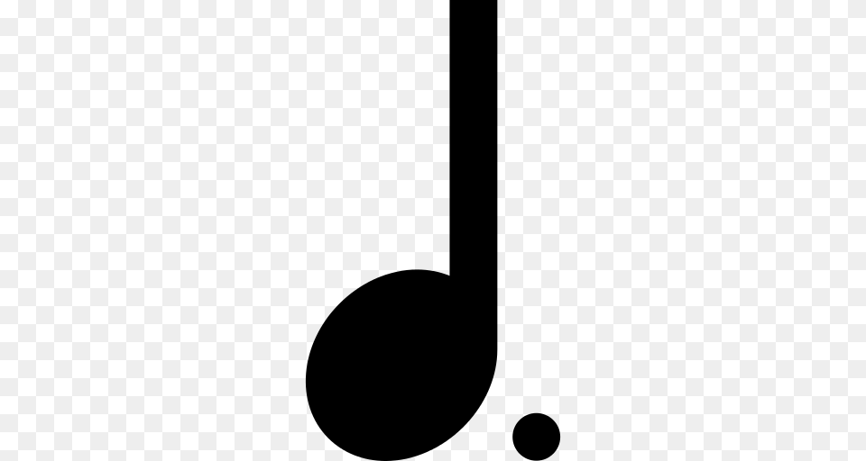 Quarter Note Icon, Gray Free Png