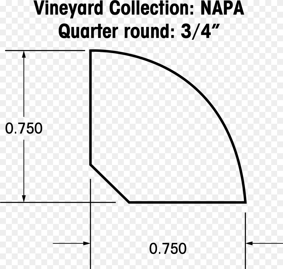 Quarter Round Moldings For The Vineyard Collection Diagram, Gray Free Png