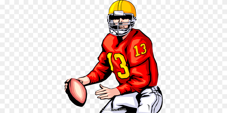 Quarterback Ready To Pass Royalty Vector Clip Art, Helmet, Person, People, Sport Free Png