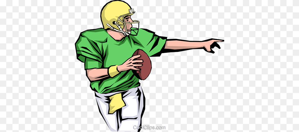 Quarterback Royalty Vector Clip Art Illustration, Helmet, American Football, Football, Person Free Png