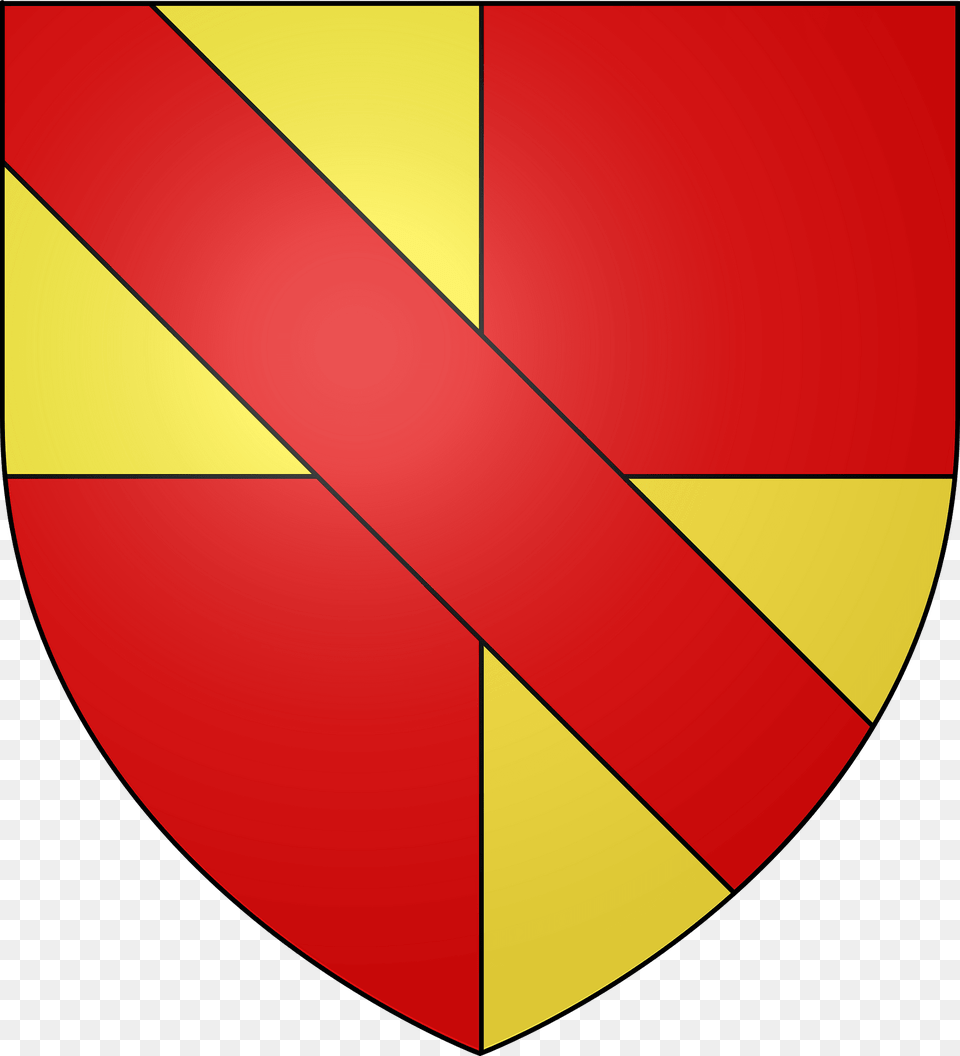 Quarterly Or And Gules A Bend Gules Clipart, Armor, Shield Png Image