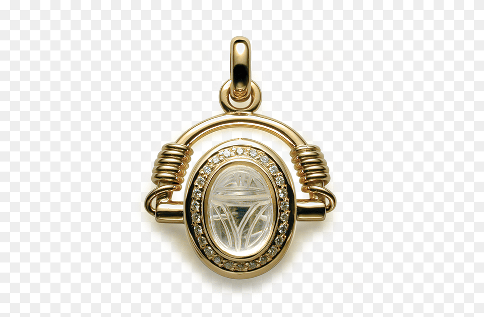 Quartz Scarab Amp Diamond Swivel Pendant Medium, Accessories, Jewelry, Locket, Gold Free Transparent Png