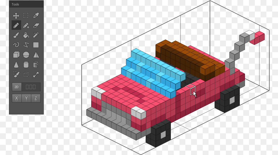 Qubicle Voxel Editor Enables You To Easily Design Charming Lego, Cad Diagram, Diagram, Bulldozer, Machine Free Transparent Png