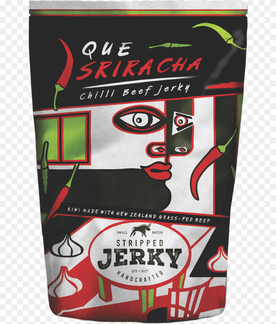 Que Sriracha Stripped Jerky Coffee, Advertisement, Poster, Person Free Png Download