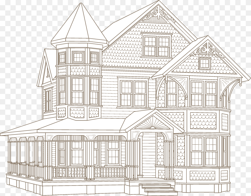 Queen Anne House Art, Architecture, Building, Cad Diagram, Diagram Free Png Download