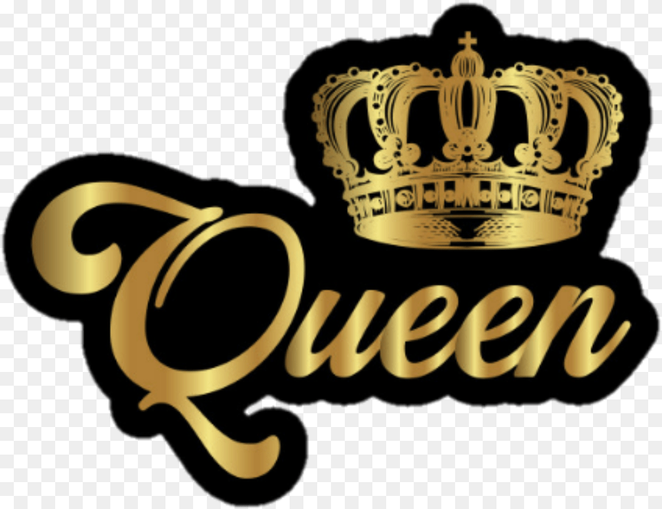 Queen Crown Gold Royalty Sticker Solid, Accessories, Jewelry Png