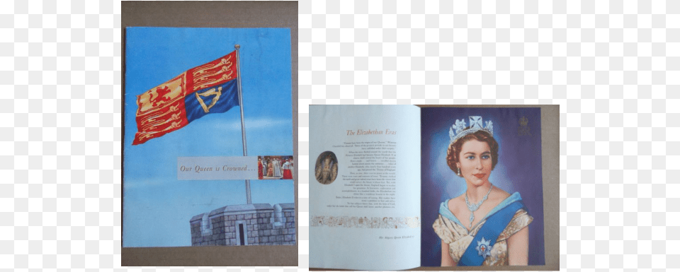 Queen Elizabeth Ii Coronation Book Flag, Advertisement, Woman, Adult, Bride Free Transparent Png
