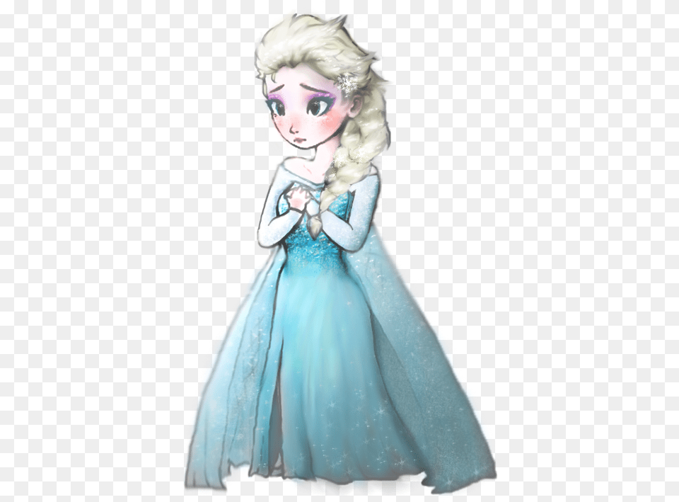 Queen Elsa As A Chibi Or Some Kinda By Wulcanis On Illustration, Clothing, Dress, Gown, Fashion Free Transparent Png