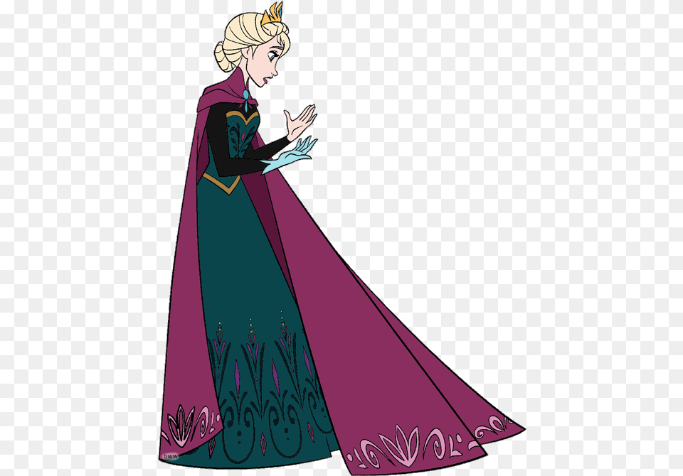 Queen Elsa Clipart Elsa Looking At Hands, Fashion, Clothing, Dress, Gown Png