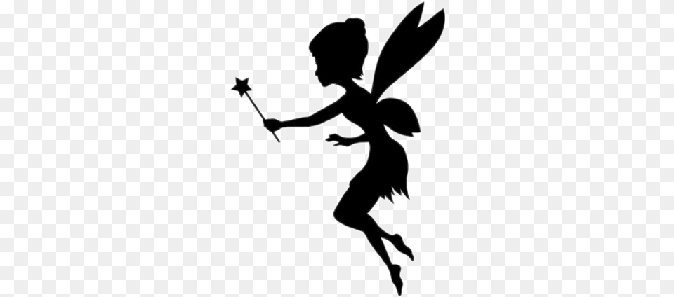 Queen Fairy Fairies Magic Wings Black Wand Flying Carto, Silhouette, Stencil, Baby, Person Png Image