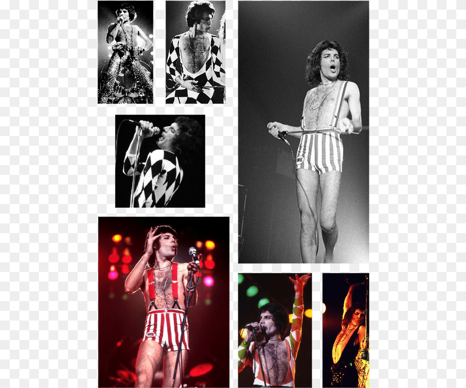 Queen Freddie Mercury Harlequin Outfit Music Freddie Mercury, Woman, Adult, Art, Collage Png Image