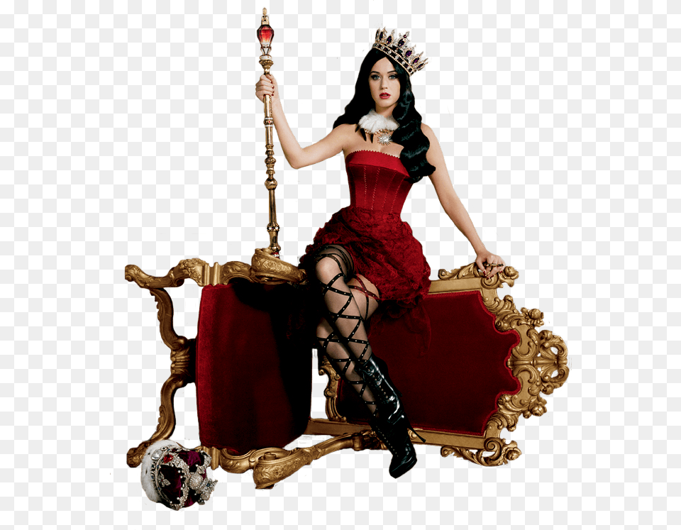 Queen Katy Perry Transparent, Woman, Person, Furniture, Female Free Png Download