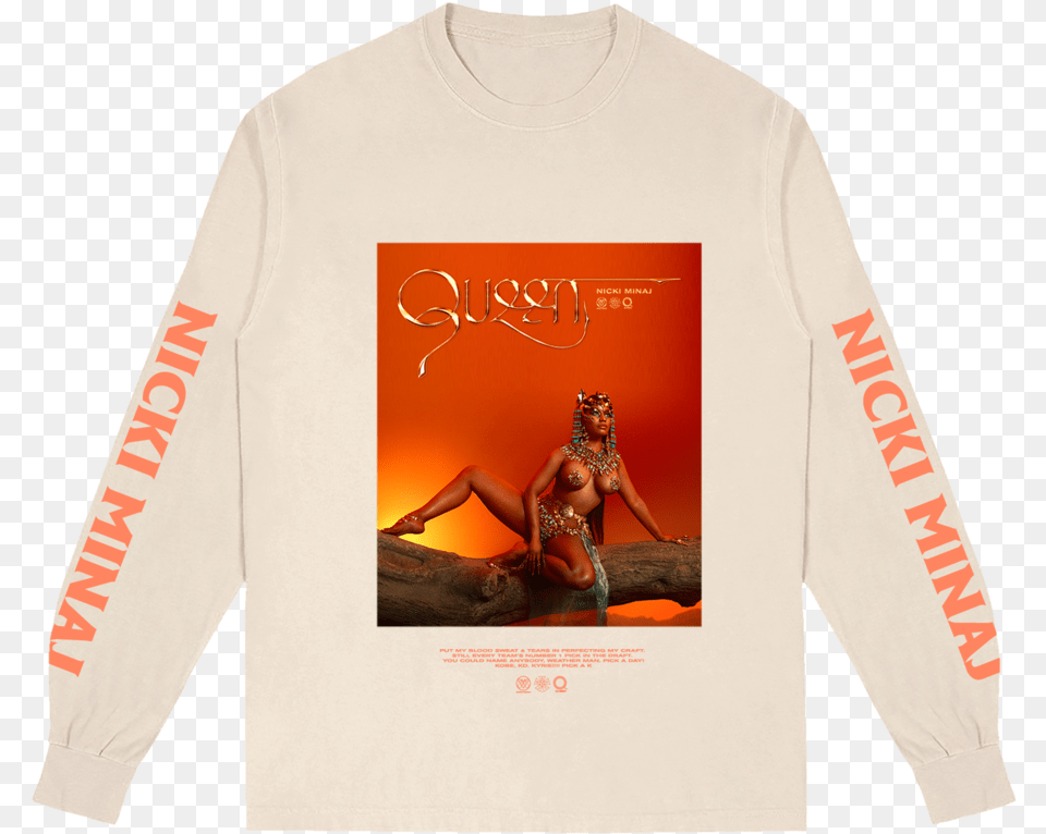 Queen Long Sleeve Album Nicki Minaj Transparent, Clothing, T-shirt, Long Sleeve, Adult Free Png Download
