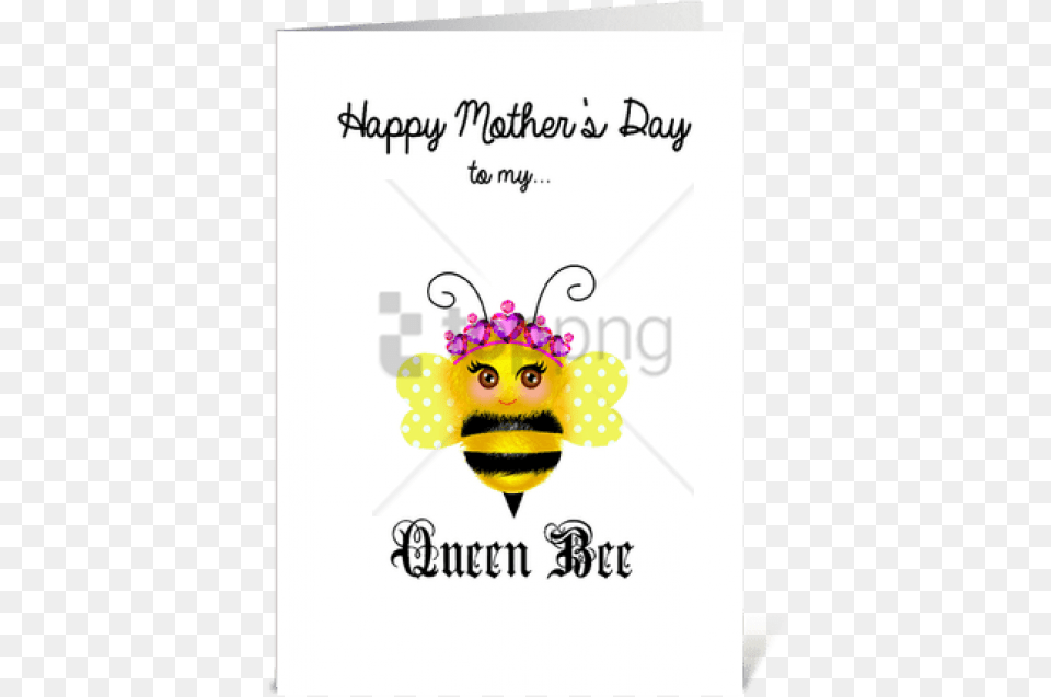 Queen Mother Bee Greeting Card Happy Mothers Day Queen, Envelope, Greeting Card, Mail, Advertisement Free Png
