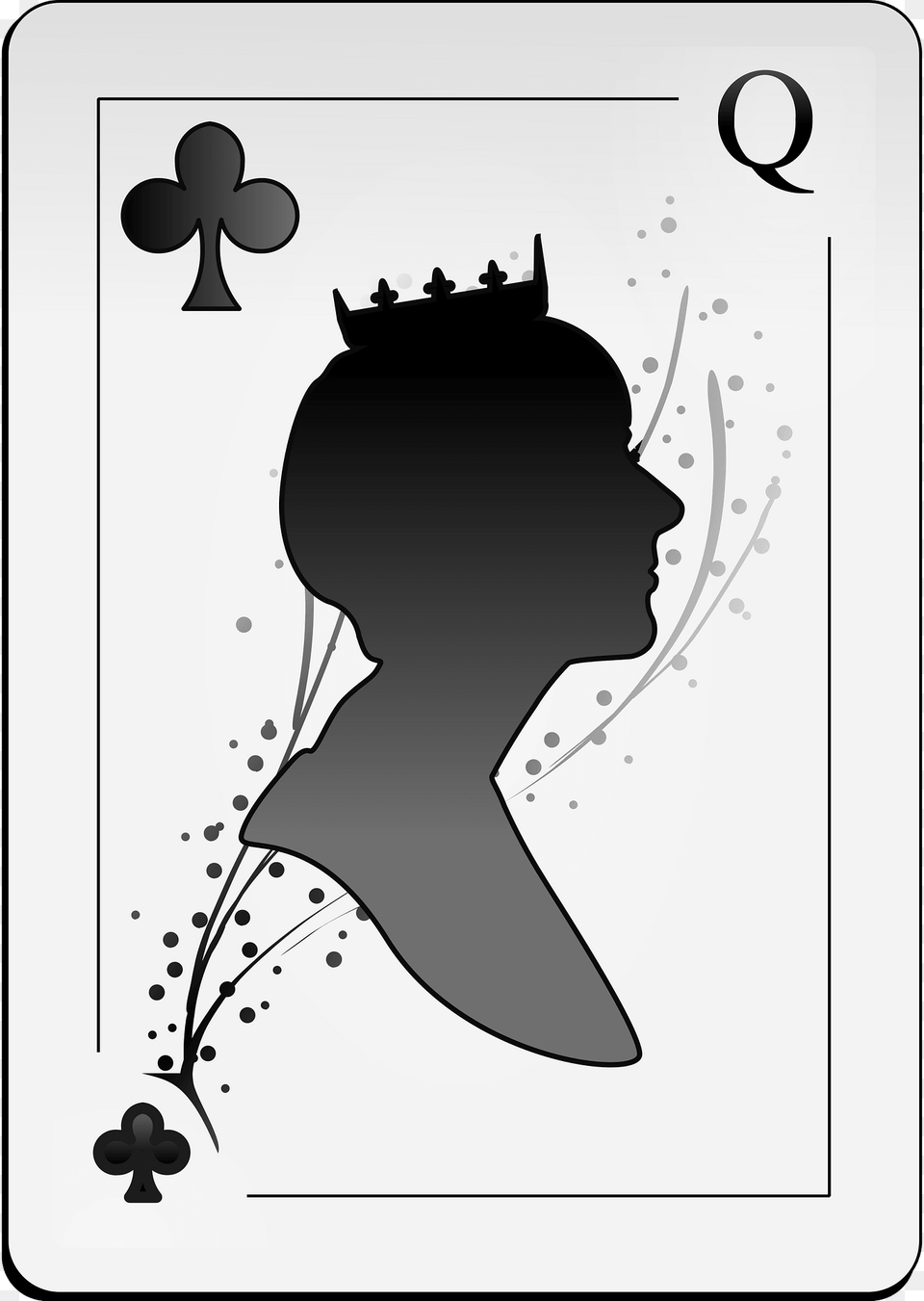 Queen Of Clubs Clipart, Silhouette, Art, Graphics, Text Png