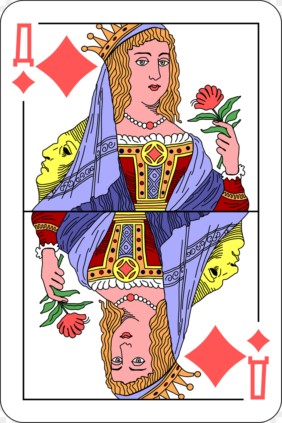 Queen Of Diamonds Clipart, Book, Comics, Publication, Person Free Transparent Png