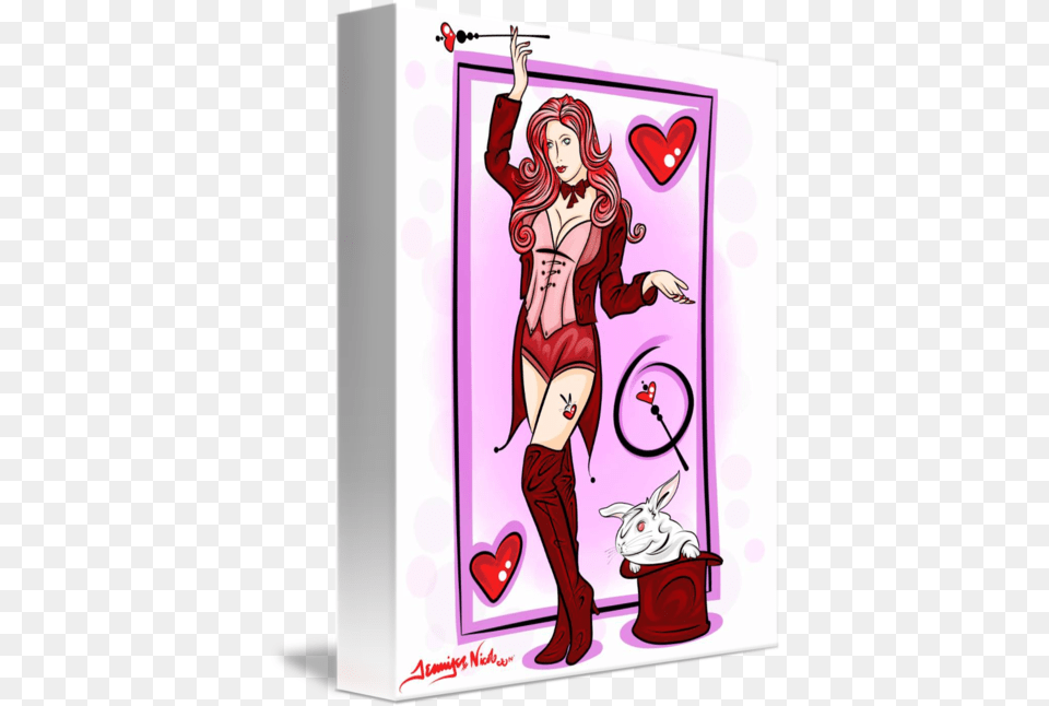 Queen Of Hearts Card Darker Background By Jennifer Nicole Fictional Character, Adult, Female, Person, Woman Free Png Download