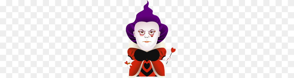 Queen Of Hearts Icon Download Alice In Wonderland Icons Iconspedia, Clown, Performer, Person, Baby Png