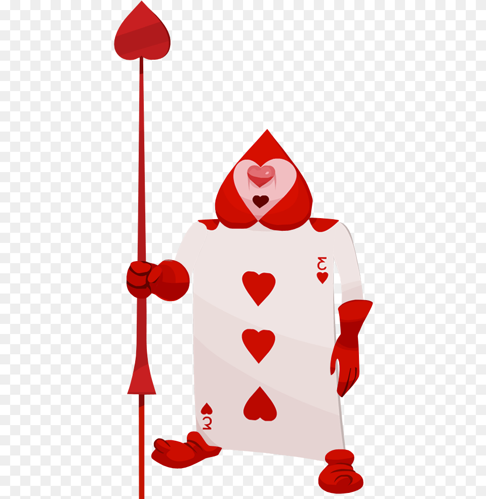 Queen Of Hearts Soldier Card Card From Alice In Wonderland, Clothing, Hood, Dynamite, Weapon Free Png Download