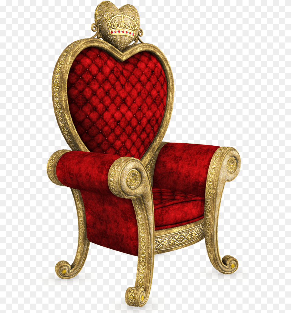 Queen Of Hearts Throne Render 02 By Frozenstocks Queen Of Hearts Throne, Furniture, Chair, Armchair Free Png Download