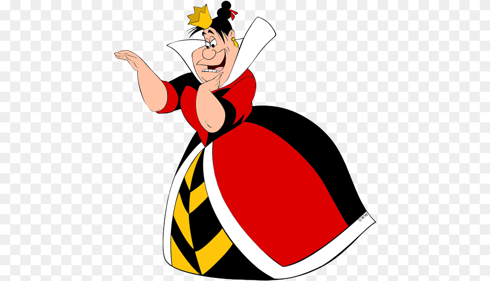 Queen Of Hearts Waving Queen Of Hearts And Alice, Adult, Female, Person, Woman Free Png Download