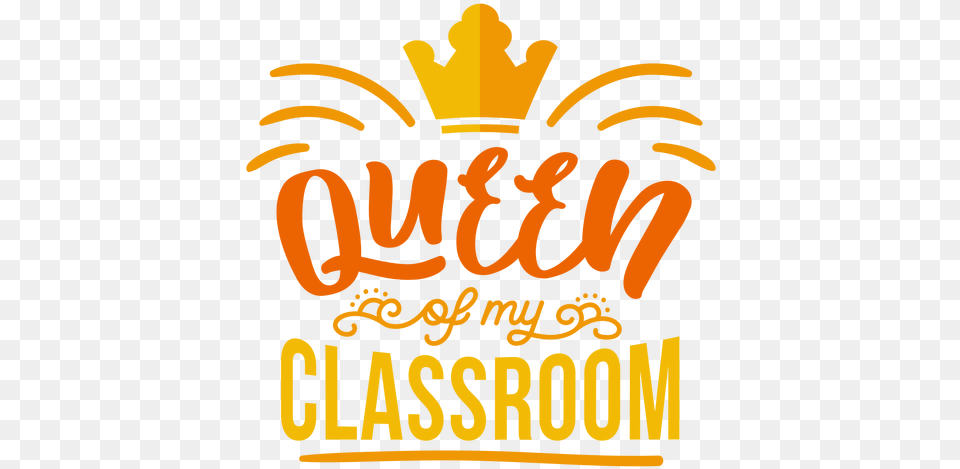 Queen Of My Classroom Crown Badge Sticker Transparent Illustration, Logo, Light Free Png