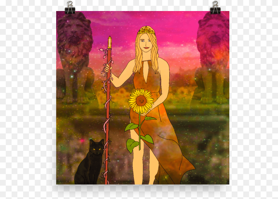 Queen Of Wands, Adult, Person, Modern Art, Woman Png Image