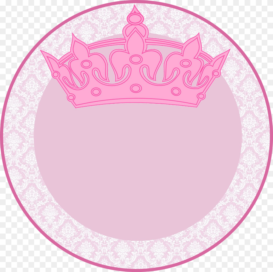 Queen Princess Pink Crown Circle Label Tag Girly, Accessories, Jewelry, Plate, Tiara Png