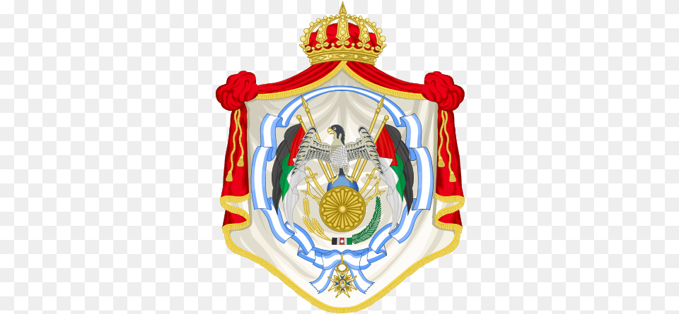 Queen Rania Of Jordan Wikiwand Coat Of Arms Of The Kingdom Of Jordan, Badge, Logo, Symbol, Animal Png