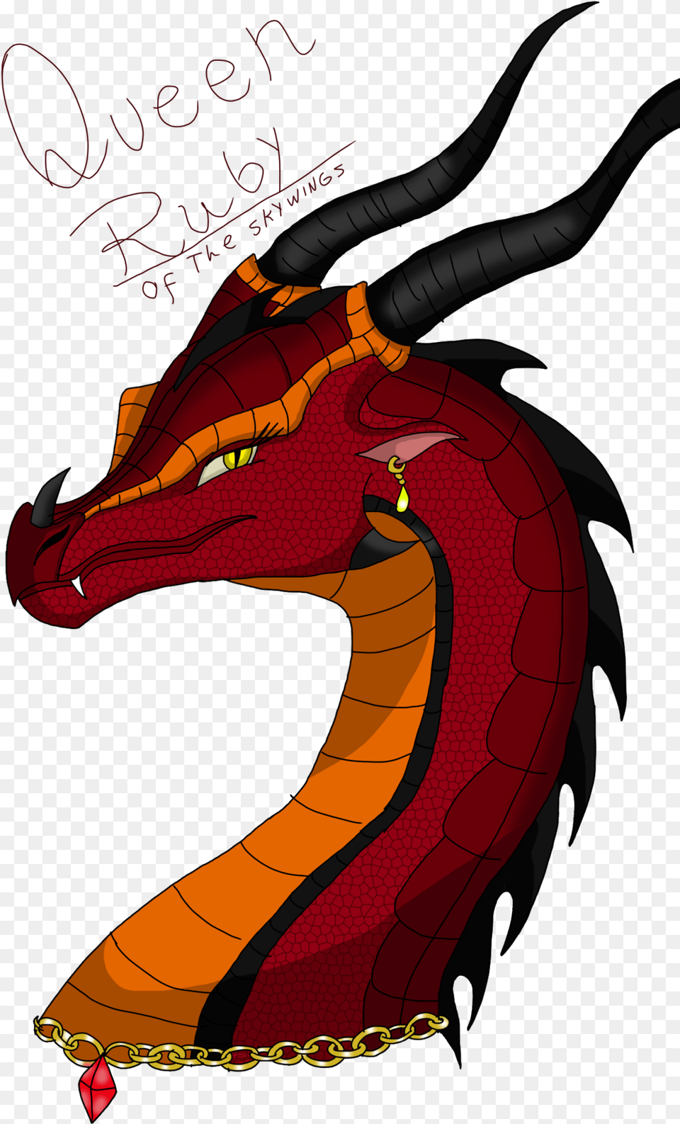 Queen Ruby Of The Skywings By Anapauladbz Wings Of Fire Skywing Drawing, Dragon, Adult, Female, Person Free Transparent Png