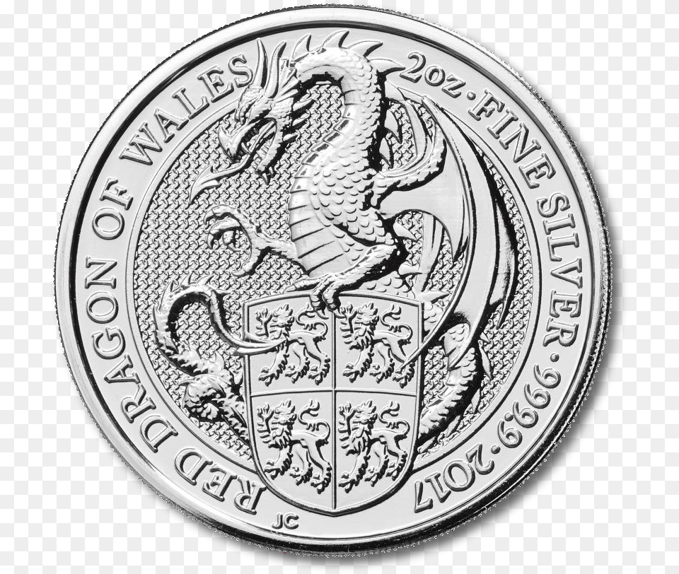 Queen S Beasts Dragon 2oz Silver Coin Platinum Coins, Money Png Image