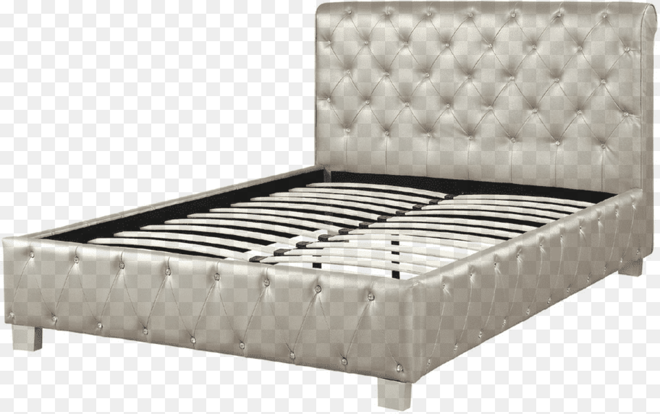 Queen Size Headboard Faux Leather Silver, Furniture, Bed, Couch Free Png Download