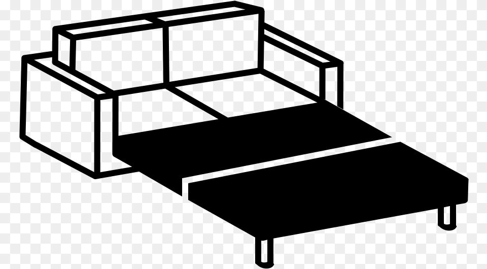 Queen Sized Sofabed, Gray Free Transparent Png