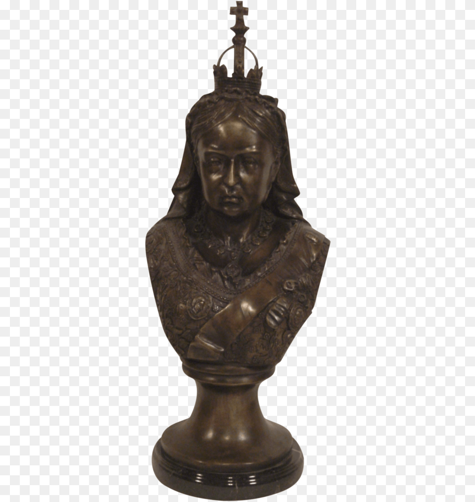 Queen Victoria Bronze Bust Bronze Sculpture, Art, Face, Head, Person Free Png Download