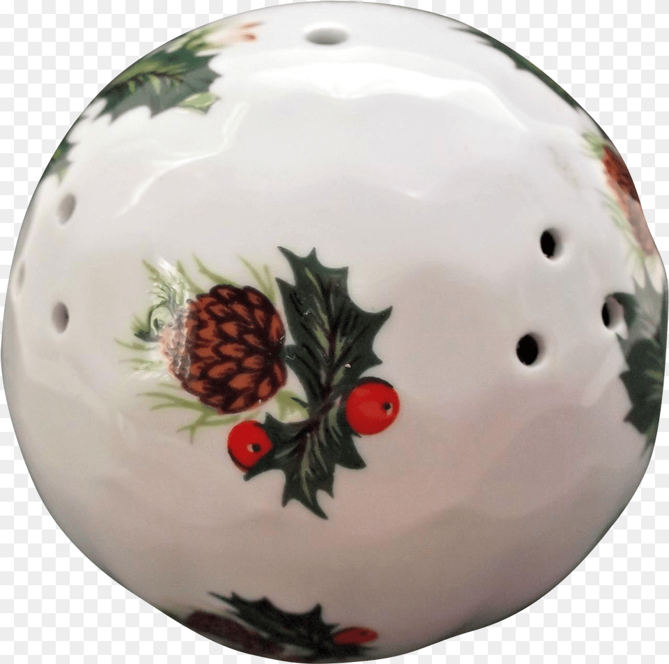 Queenquots Bone China England Vintage Pomander Holly Berries Christmas Ornament, Plate, Ball, Sport, Golf Ball Free Png Download