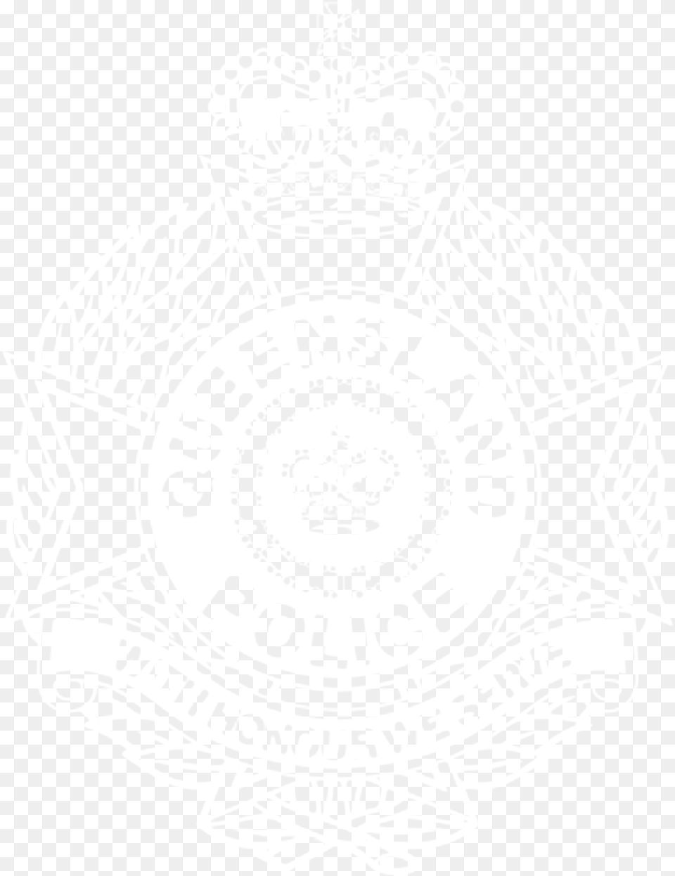 Queensland Police Logo White Solid, Symbol, Badge, Male, Man Free Png
