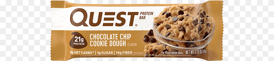 Quest Protein Bar Chocolate Chip Cookie Dough, Food, Sweets, Peanut Butter, Cream Png Image