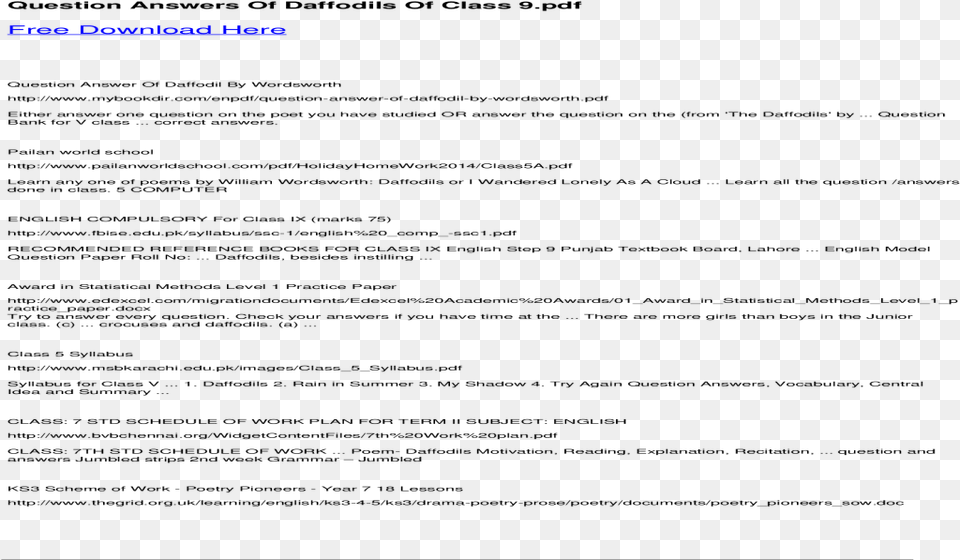 Question Answers Of Daffodils Of Class 9 Sindh Text Oer Support Form Example Free Transparent Png