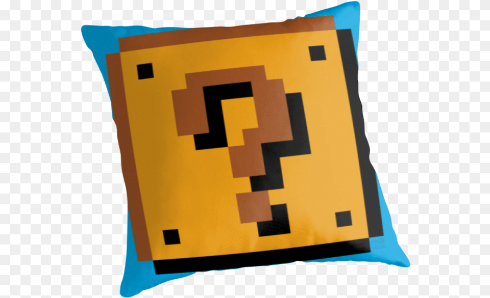 Question Mark Block Throw Pillows By Rk9nation Minecraft Pixel Art Mario Block, Cushion, Home Decor, Pillow Free Png Download